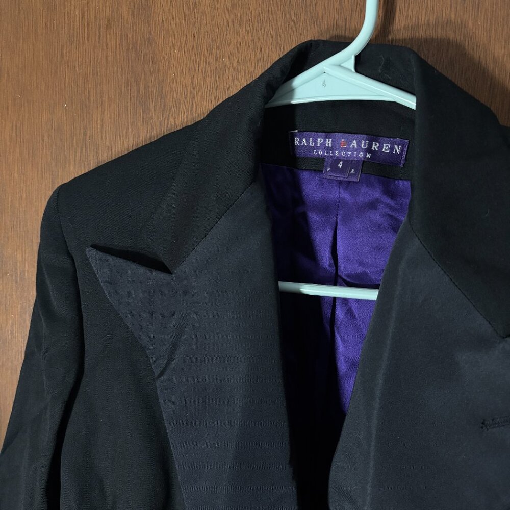 Ralph Lauren Collection double breasted blazer tuxedo jacket size 4 S wool Union - Picture 2 of 11